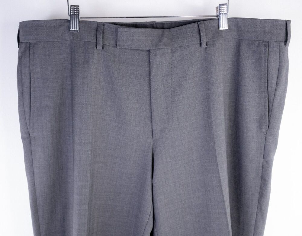 Hugo Boss 2-Pcs Gray Suit Super 100 Wool Jacket Blazer Sz 46L Pants 42X33 - Picture 16 of 16